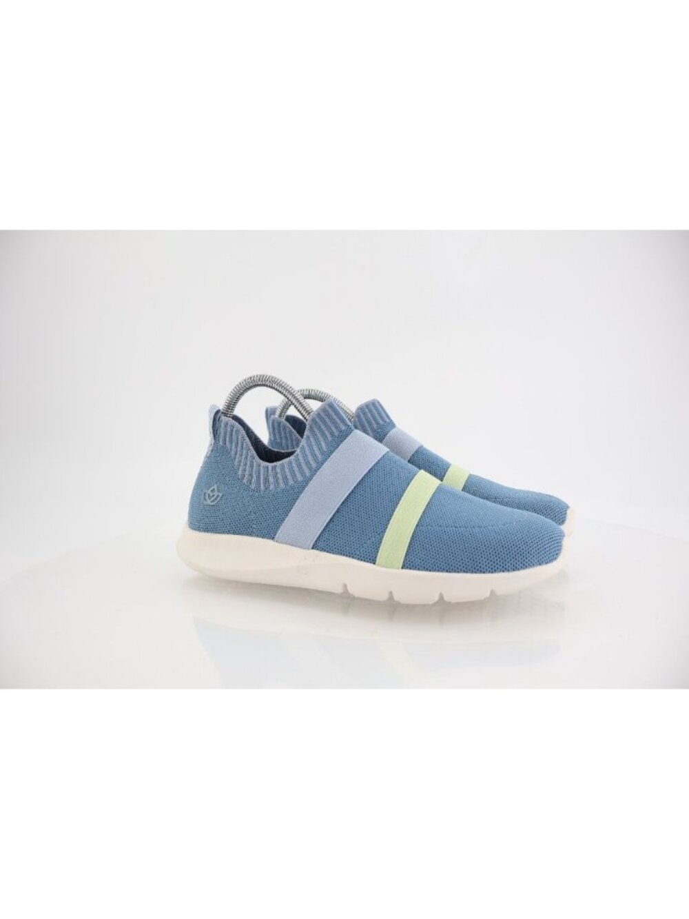 QVC Spenco Women's Karma Stretch Shoe Size 7 D Slip On Knit Blue Sneaker Shoes